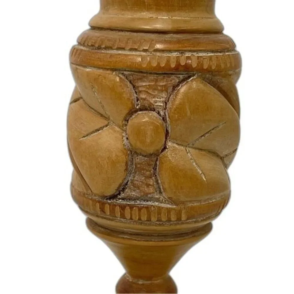 Hand Carved Wood Vase 8